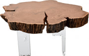 Woodland Acacia Wood Top And Acrylic Base Coffee Table in Natural - 258-CT
