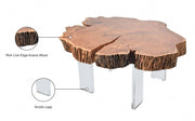 Woodland Acacia Wood Top And Acrylic Base Coffee Table in Natural - 258-CT