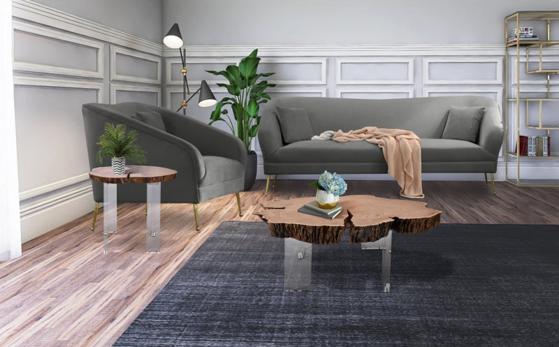 Woodland Acacia Wood Top And Acrylic Base Coffee Table in Natural - 258-CT