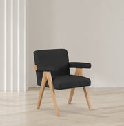 Woodloch Boucle Fabric Upholstered Accent Chair in Black - 480Black