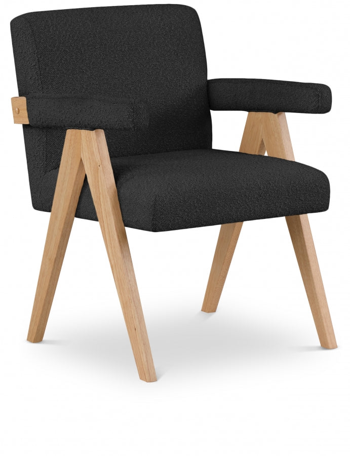 Woodloch Boucle Fabric Upholstered Accent Chair in Black - 480Black