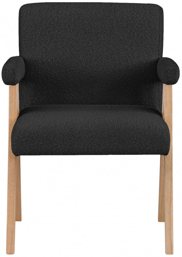 Woodloch Boucle Fabric Upholstered Accent Chair in Black - 480Black