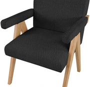 Woodloch Boucle Fabric Upholstered Accent Chair in Black - 480Black