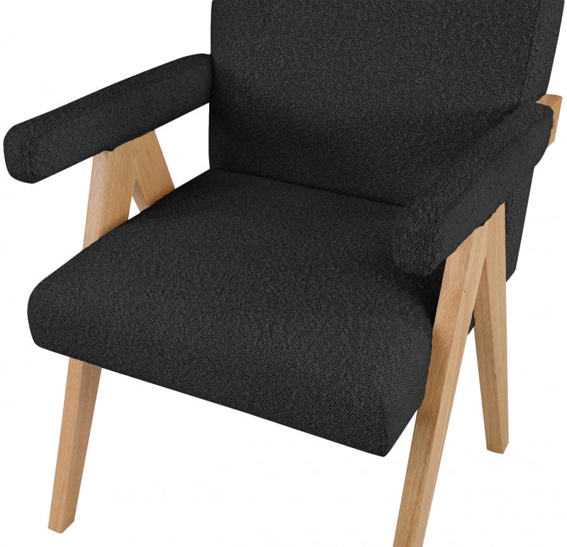 Woodloch Boucle Fabric Upholstered Accent Chair in Black - 480Black