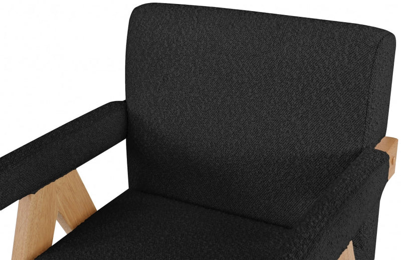Woodloch Boucle Fabric Upholstered Accent Chair in Black - 480Black