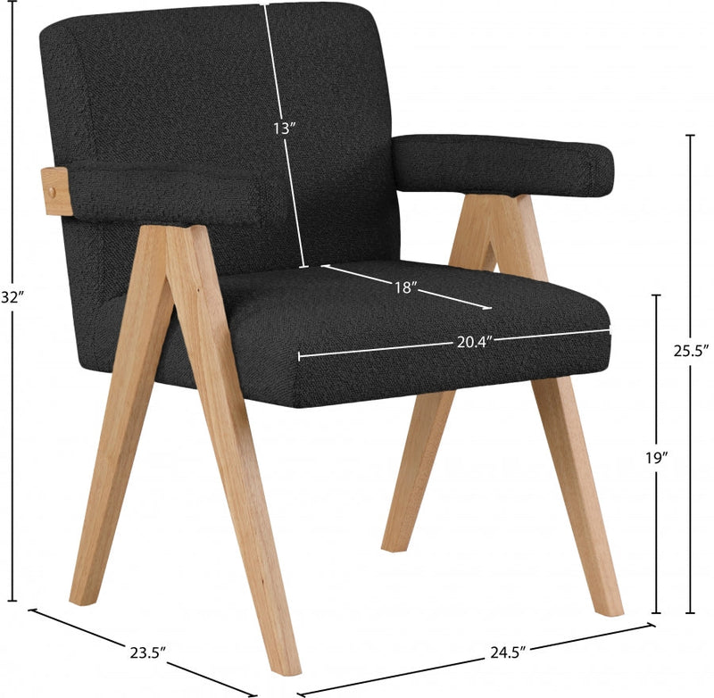 Woodloch Boucle Fabric Upholstered Accent Chair in Black - 480Black