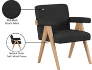 Woodloch Boucle Fabric Upholstered Accent Chair in Black - 480Black