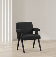 Woodloch Boucle Fabric Upholstered Accent Chair in Black - 481Black