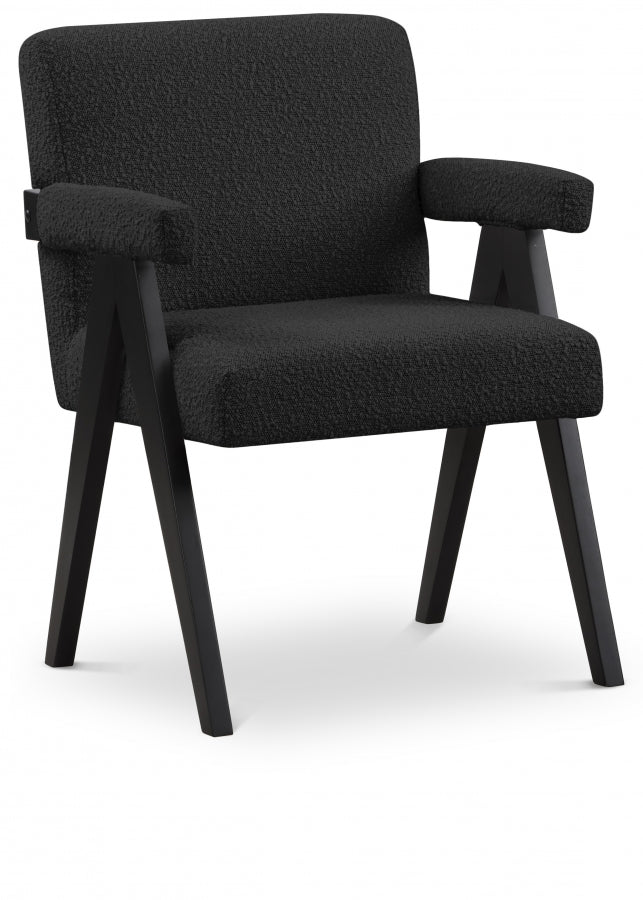 Woodloch Boucle Fabric Upholstered Accent Chair in Black - 481Black