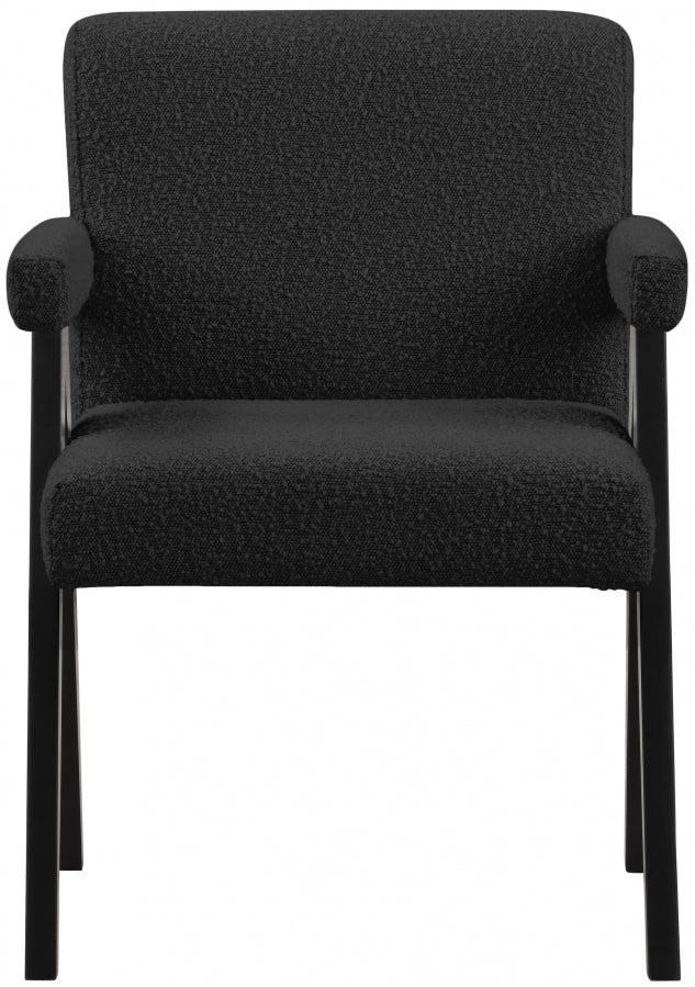 Woodloch Boucle Fabric Upholstered Accent Chair in Black - 481Black