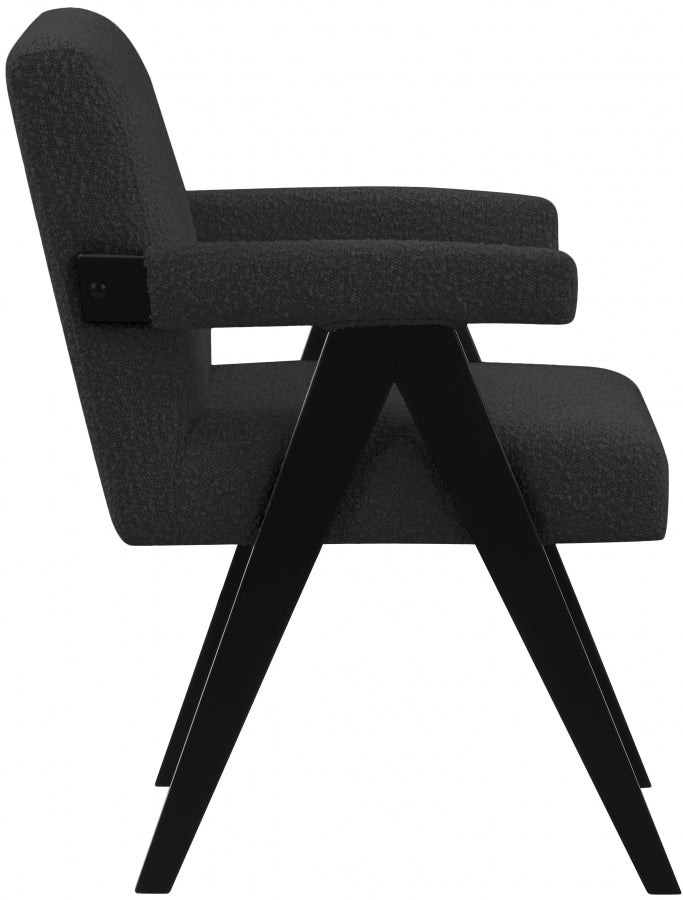 Woodloch Boucle Fabric Upholstered Accent Chair in Black - 481Black