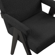 Woodloch Boucle Fabric Upholstered Accent Chair in Black - 481Black
