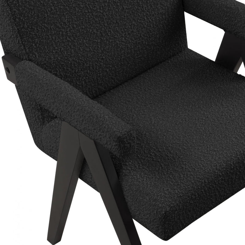 Woodloch Boucle Fabric Upholstered Accent Chair in Black - 481Black