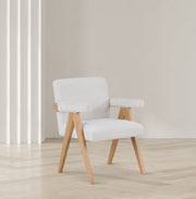 Woodloch Boucle Fabric Upholstered Accent Chair in Cream - 480Cream