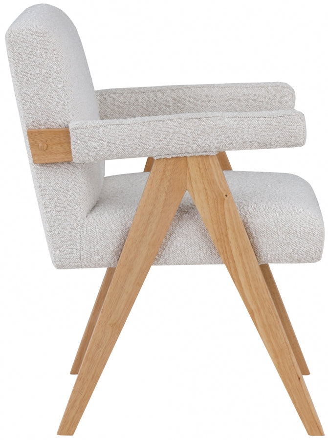 Woodloch Boucle Fabric Upholstered Accent Chair in Cream - 480Cream
