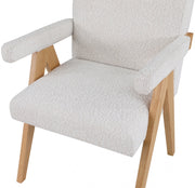 Woodloch Boucle Fabric Upholstered Accent Chair in Cream - 480Cream