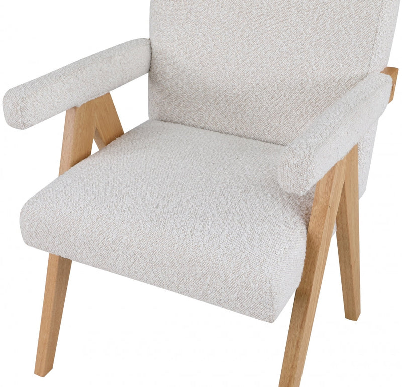 Woodloch Boucle Fabric Upholstered Accent Chair in Cream - 480Cream
