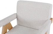 Woodloch Boucle Fabric Upholstered Accent Chair in Cream - 480Cream