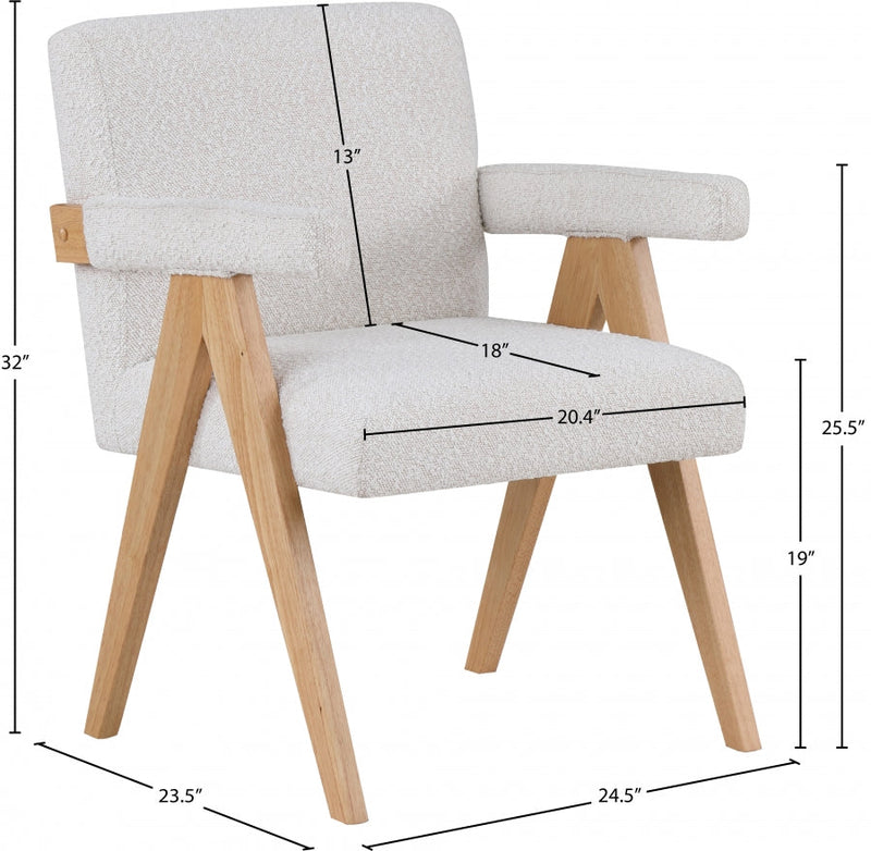 Woodloch Boucle Fabric Upholstered Accent Chair in Cream - 480Cream