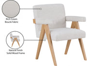 Woodloch Boucle Fabric Upholstered Accent Chair in Cream - 480Cream