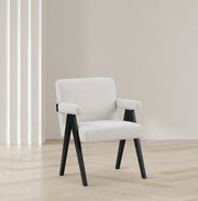 Woodloch Boucle Fabric Upholstered Accent Chair in Cream - 481Cream