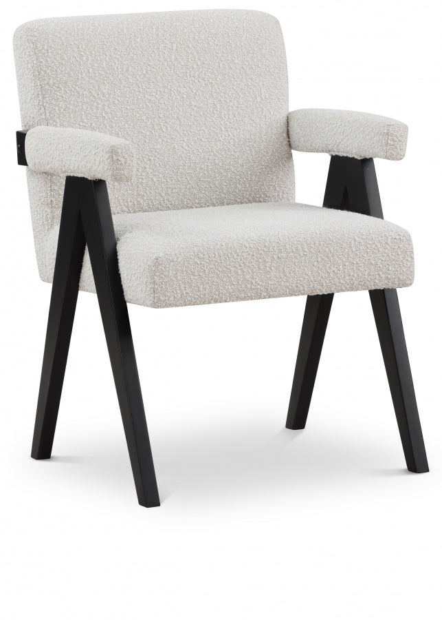 Woodloch Boucle Fabric Upholstered Accent Chair in Cream - 481Cream
