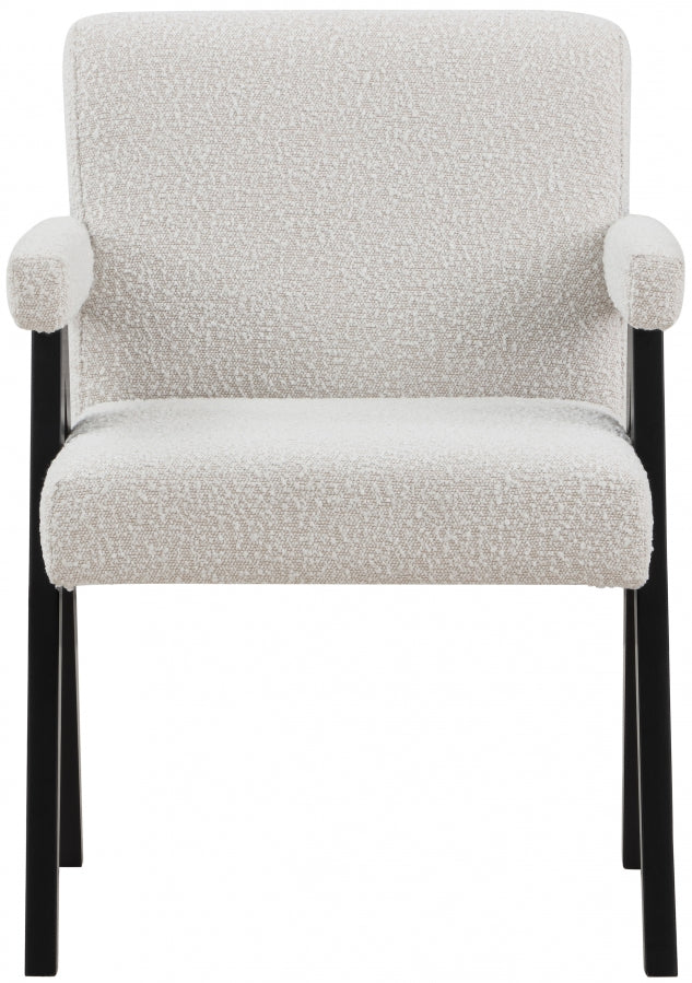 Woodloch Boucle Fabric Upholstered Accent Chair in Cream - 481Cream