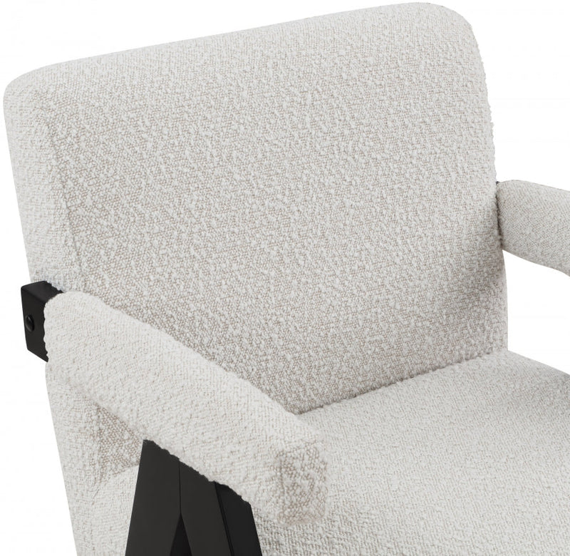Woodloch Boucle Fabric Upholstered Accent Chair in Cream - 481Cream