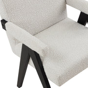 Woodloch Boucle Fabric Upholstered Accent Chair in Cream - 481Cream