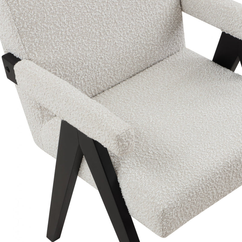 Woodloch Boucle Fabric Upholstered Accent Chair in Cream - 481Cream
