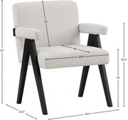 Woodloch Boucle Fabric Upholstered Accent Chair in Cream - 481Cream