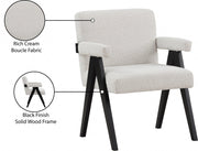 Woodloch Boucle Fabric Upholstered Accent Chair in Cream - 481Cream