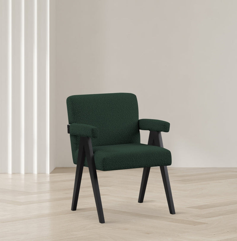 Woodloch Boucle Fabric Upholstered Accent Chair in Green - 481Green