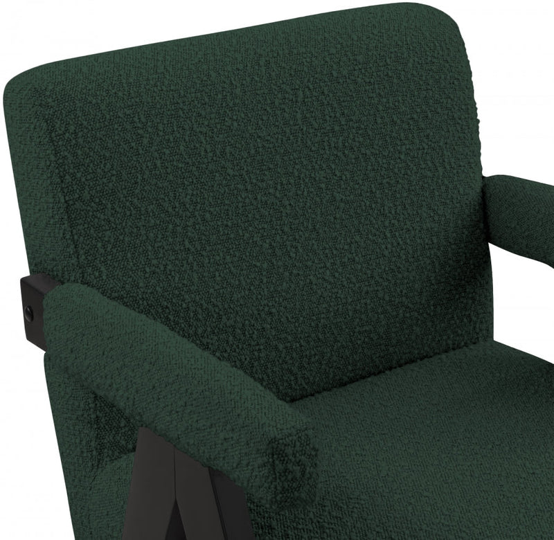 Woodloch Boucle Fabric Upholstered Accent Chair in Green - 481Green