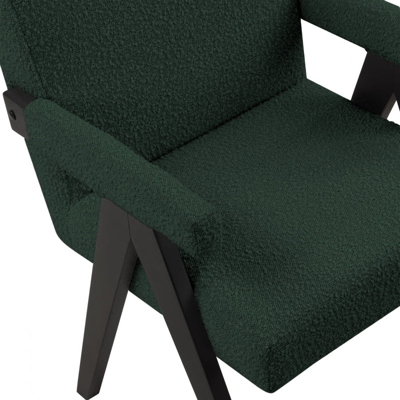 Woodloch Boucle Fabric Upholstered Accent Chair in Green - 481Green