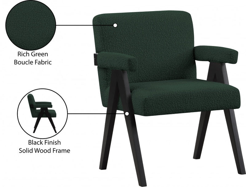 Woodloch Boucle Fabric Upholstered Accent Chair in Green - 481Green