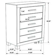 Woodmont 5-drawer Bedroom Chest Rustic Golden Brown - 222635