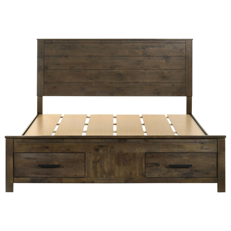 Woodmont Eastern King Storage Bed Rustic Golden Brown - 222631KE