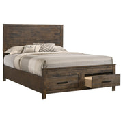 Woodmont Wood Queen Storage Panel Bed Rustic Golden Brown - 222631Q