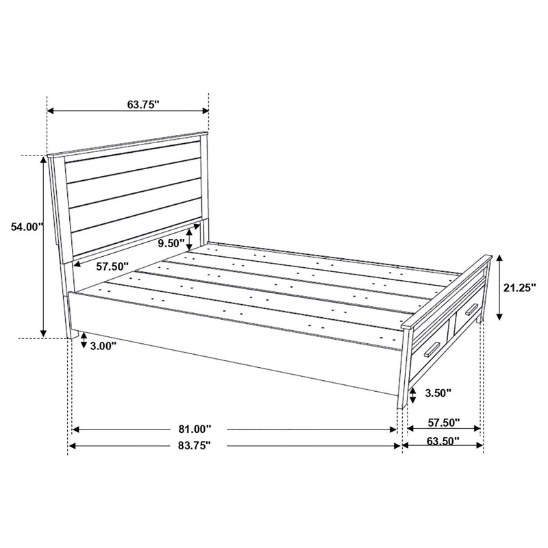 Woodmont Wood Queen Storage Panel Bed Rustic Golden Brown - 222631Q
