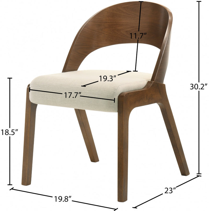 Woodson Linen Textured Fabric Upholstered Dining Chair in Beige, Set of 2 - 868Beige-C