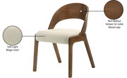 Woodson Linen Textured Fabric Upholstered Dining Chair in Beige, Set of 2 - 868Beige-C