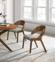 Woodson Linen Textured Fabric Upholstered Dining Chair in Grey, Set of 2 - 868Grey-C