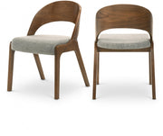 Woodson Linen Textured Fabric Upholstered Dining Chair in Grey, Set of 2 - 868Grey-C