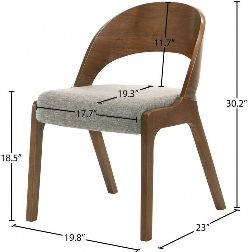 Woodson Linen Textured Fabric Upholstered Dining Chair in Grey, Set of 2 - 868Grey-C