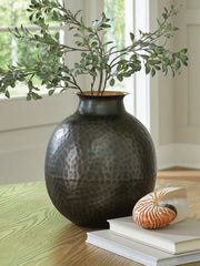 Woody Pewter/Gold Finish Vase - A2000844