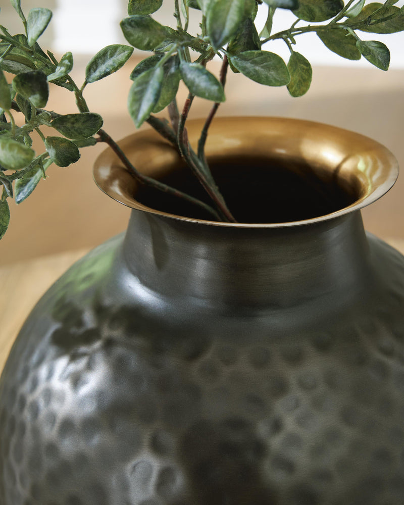 Woody Pewter/Gold Finish Vase - A2000844