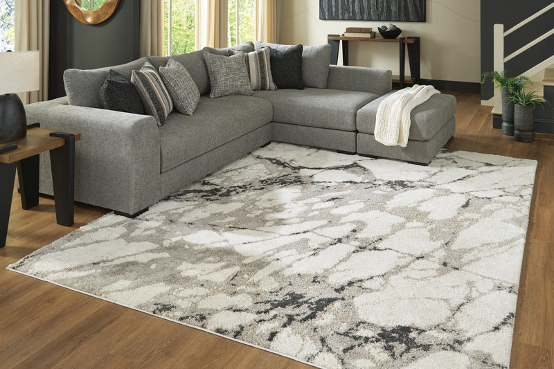 Worthbrook White/Black/Gray Large Rug - R408721