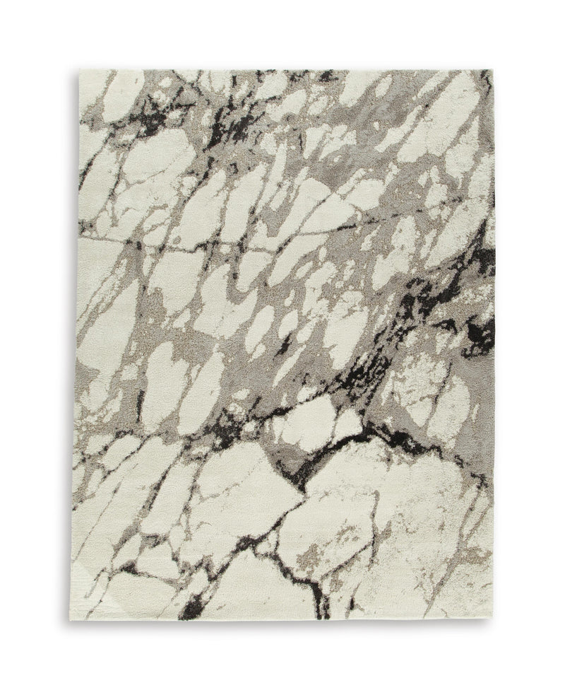 Worthbrook White/Black/Gray Large Rug - R408721