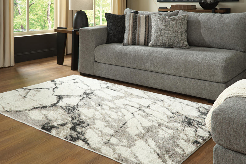 Worthbrook White/Black/Gray Medium Rug - R408722